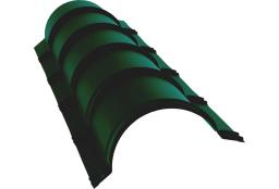 Планка конька полукруглого 0,4 PE с пленкой RAL 6005 зеленый мох (1,97м) изображение, анонсные картинки товара