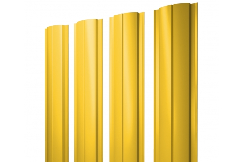 Штакетник Полукруглый Slim с прямым резом 0,45 PE RAL 1018 цинково-желтый изображение, анонсные картинки товара