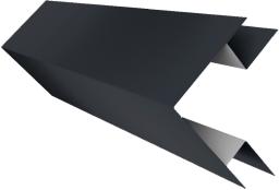 Планка угла внешнего сложного БХ new 0,45 PE с пленкой RAL 7024 мокрый асфальт (3м) изображение, анонсные картинки товара