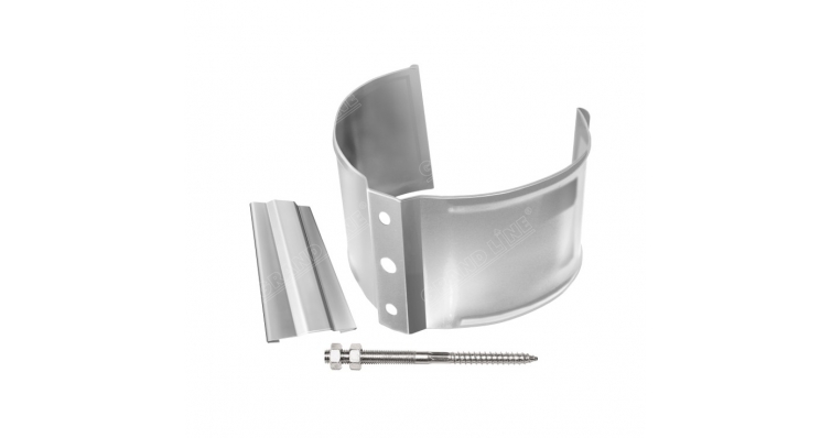 Хомут трубы металлический на камень Grand Line ПВХ белый изображение, анонсные картинки товара