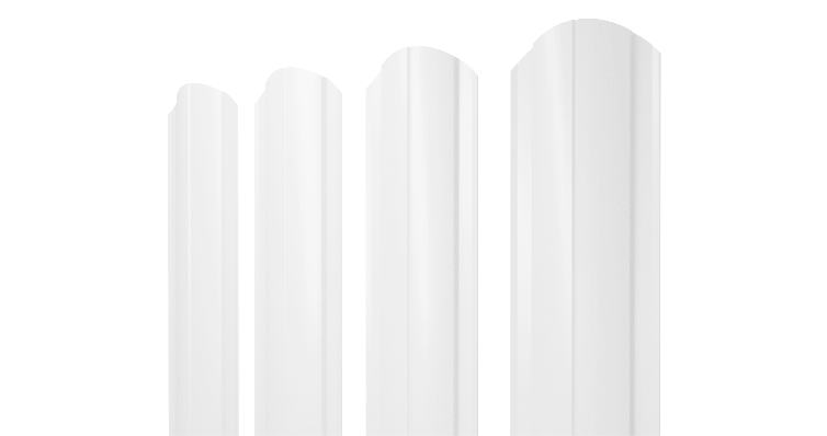 Штакетник Полукруглый Slim фигурный 0,45 Drap TX RAL 9003 сигнальный белый изображение, анонсные картинки товара