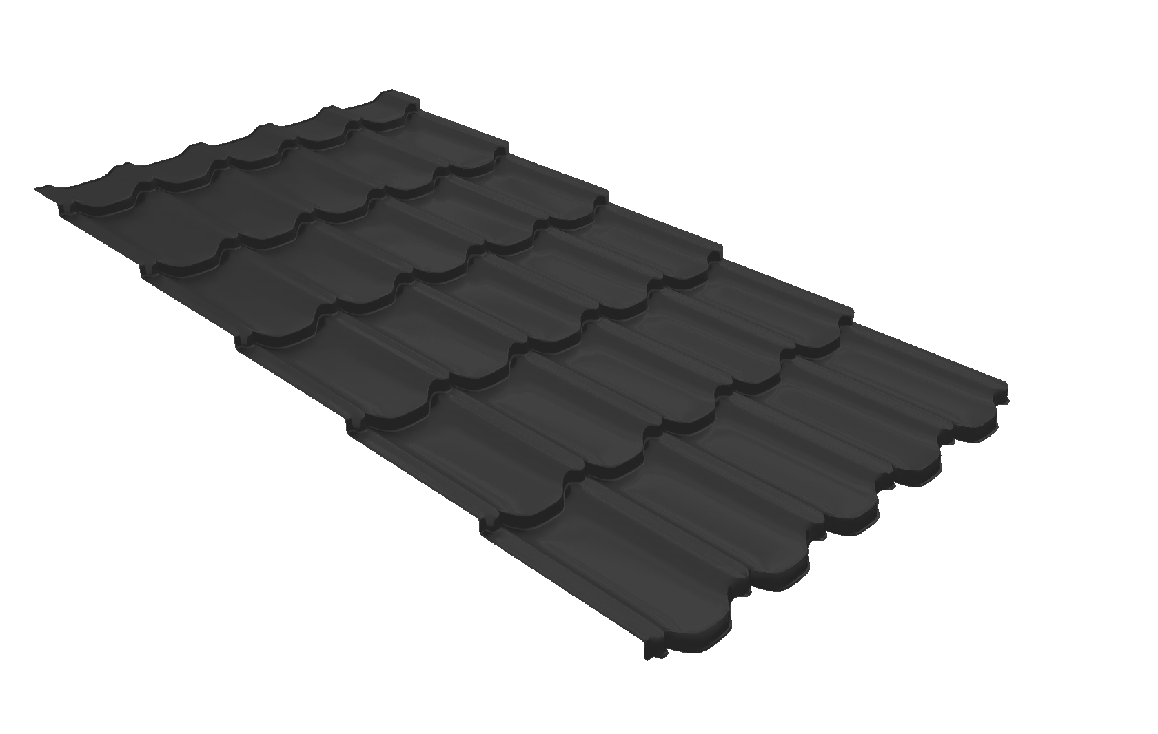 Металлочерепица квинта плюс Grand Line c 3D резом 0,45 PE-Double RAL 9005 черный изображение, анонсные картинки товара