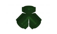 Тройник Y конька полукруглого GreenCoat Pural BT с пленкой RR 11 темно-зеленый (RAL 6020 хромовая зелень) изображение, анонсные картинки товара