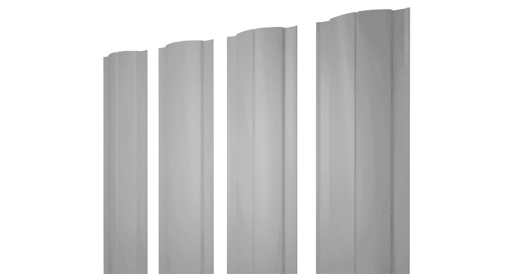 Штакетник Круглый с прямым резом 0,5 PE RAL 7004 сигнальный серый изображение, анонсные картинки товара