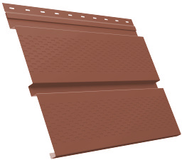 Софит металлический Квадро брус с перфорацией 0,5 Satin Matt TX с пленкой RAL 8004 терракота изображение, анонсные картинки товара