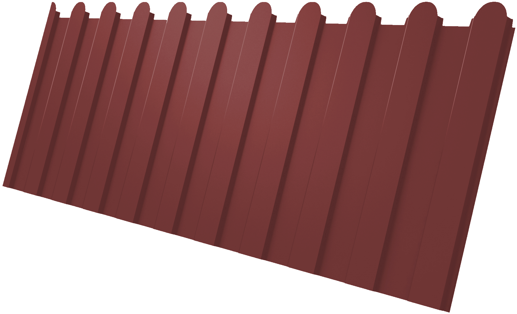Профнастил С8A v01 фигурный 0,45 PE с пленкой RAL 3011 коричнево-красный изображение, анонсные картинки товара