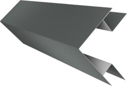 Планка угла внешнего сложного Экобрус Grand Line 0,45 PE с пленкой RAL 7005 мышино-серый (2м) изображение, анонсные картинки товара