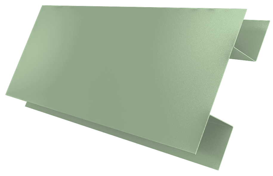 Планка H-образная БХ new 0,45 PE с пленкой RAL 6019 бело-зеленый (3м) изображение, анонсные картинки товара