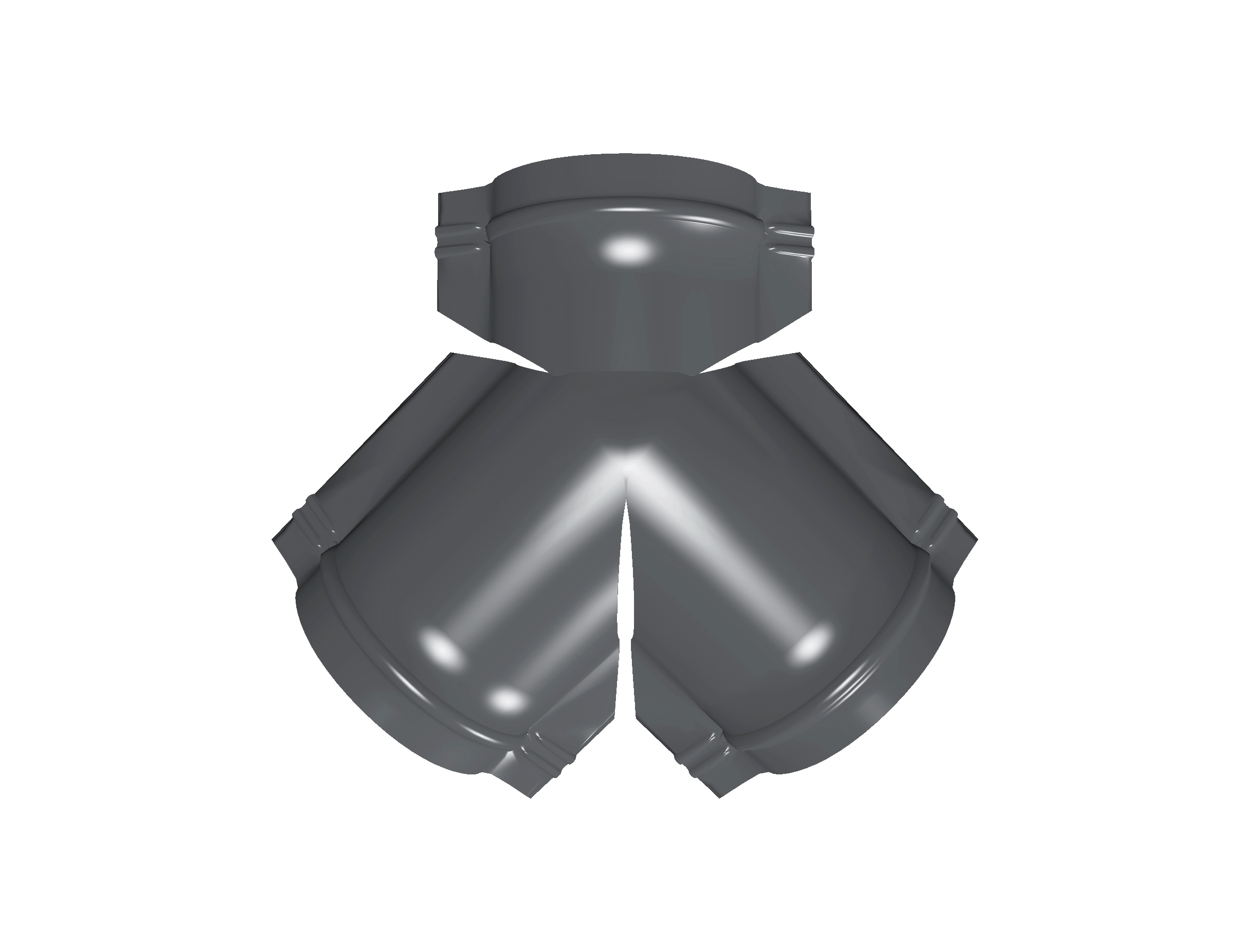 Тройник Y конька полукруглого Velur X с пленкой RAL 7024 мокрый асфальт изображение, анонсные картинки товара