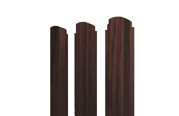 Штакетник П-образный А фигурный 0,45 Print Elite Choco Wood TwinColor изображение, анонсные картинки товара