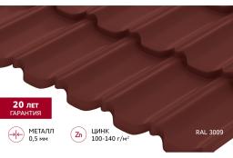 Металлочерепица ''Квинта Уно'' (''Kvinta Uno'') 0,5 Satin RAL 3009 оксидно-красный изображение, анонсные картинки товара