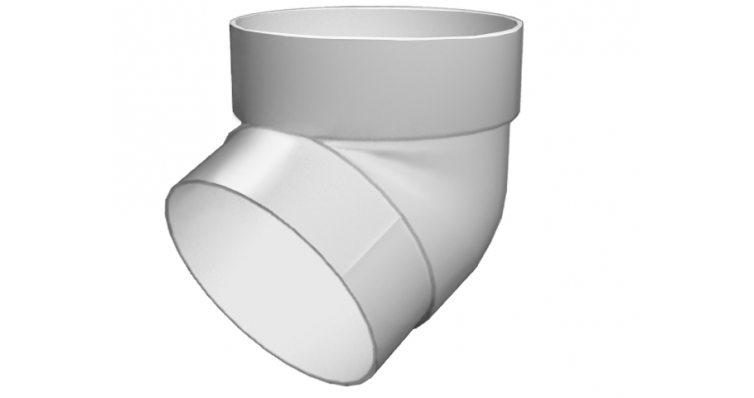 Колено трубы 67 град. ПВХ Grand Line белое (RAL 9003) изображение, анонсные картинки товара