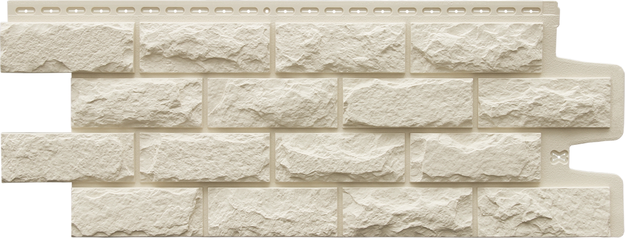 Фасадная панель Grand Line Колотый камень Classic молочный изображение, анонсные картинки товара