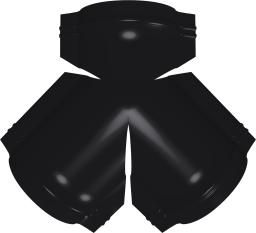 Тройник Y малого конька полукруглого Satin Matt TX с пленкой RAL 9005 черный изображение, анонсные картинки товара