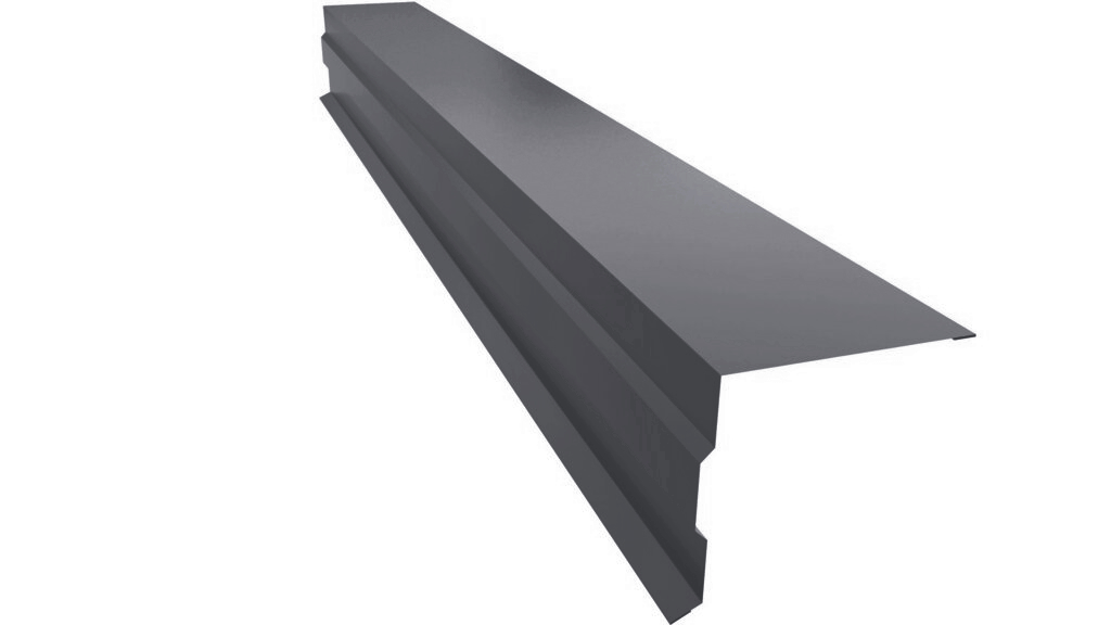 Планка торцевая фигурная 100х85 0,5 Velur X RAL 7024 мокрый асфальт (2м) изображение, анонсные картинки товара