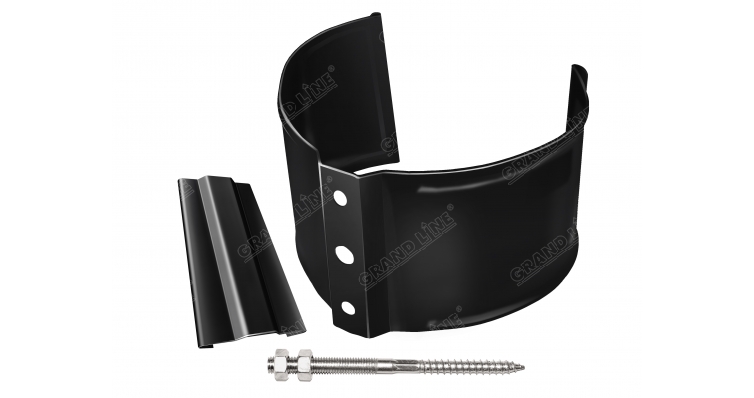 Кронштейн трубы на кирпич 90мм RAL 9005 черный изображение, анонсные картинки товара