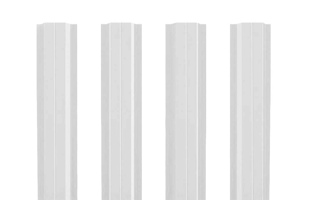 Штакетник П-образный В с прямым резом 0,4 PE RAL 9003 сигнальный белый изображение, анонсные картинки товара