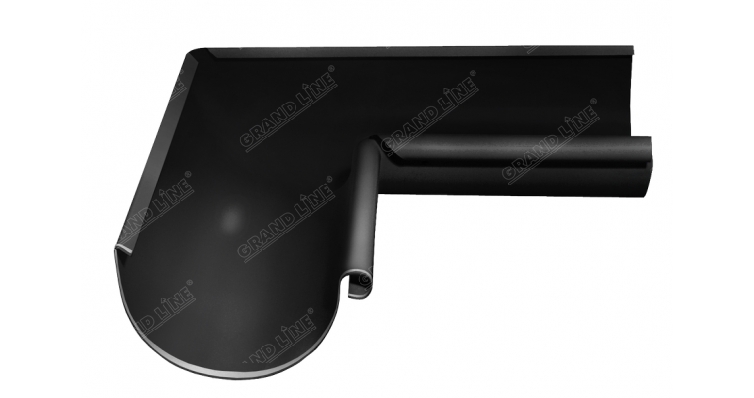 Угол желоба внутренний 90 гр 125 мм RAL 9005 черный изображение, анонсные картинки товара