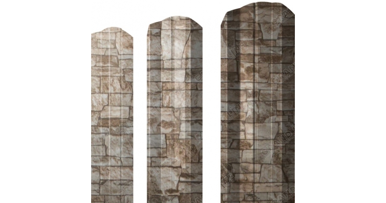 Штакетник М-образный А фигурный 0,45 Print Elite Fine Stone TwinColor изображение, анонсные картинки товара