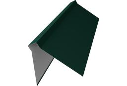 Планка конька плоского 220х50х220 0,4 PE с пленкой RAL 6005 зеленый мох (3м) изображение, анонсные картинки товара
