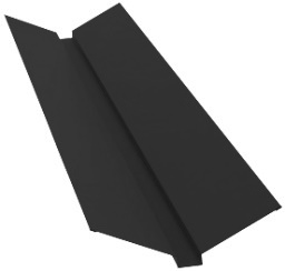 Планка ендовы верхней 115х30х115 0,45 PE с пленкой RAL 9005 черный (3м) изображение, анонсные картинки товара