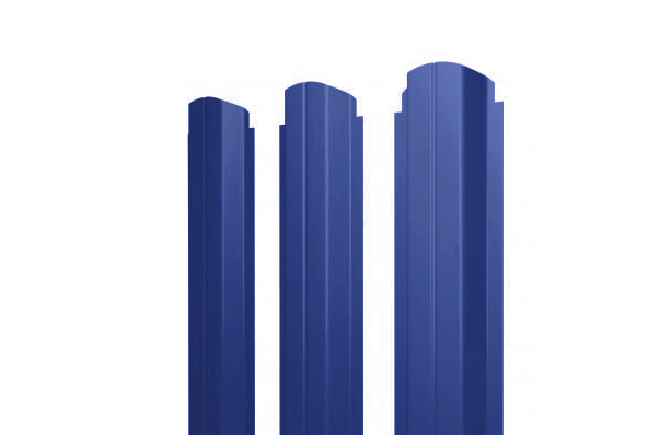 Штакетник П-образный B фигурный 0,45 PE RAL 5002 ультрамариново-синий изображение, анонсные картинки товара