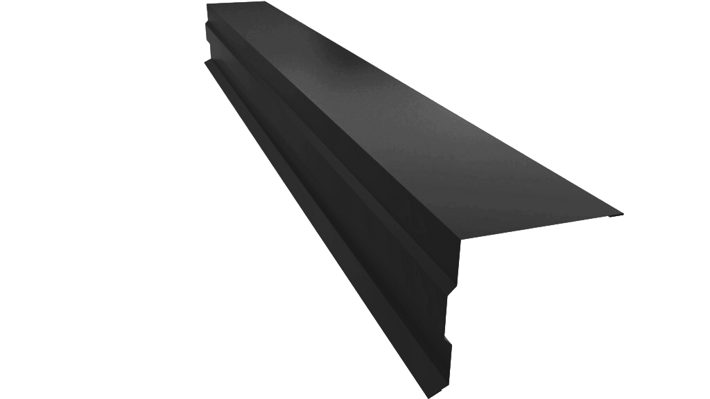 Планка торцевая фигурная 100х85 0,5 Drap TX RAL 9005 черный (2м) изображение, анонсные картинки товара