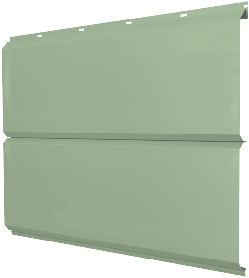 Софит металлический без перфорации 0,45 PE с пленкой RAL 6019 бело-зеленый изображение, анонсные картинки товара