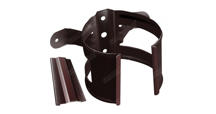 Кронштейн трубы на дерево Optima 90мм RAL 8017 шоколад изображение, анонсные картинки товара