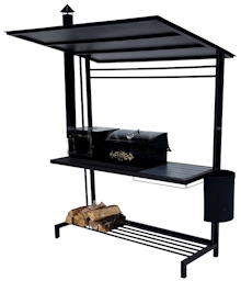 Мангал 42/3+Крыша-Т4 (полочка керамогранит) изображение, анонсные картинки товара