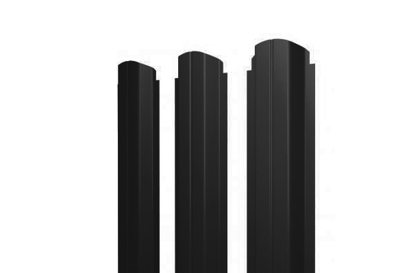 Штакетник П-образный B фигурный 0,5 PurPro RAL 9005 черный изображение, анонсные картинки товара