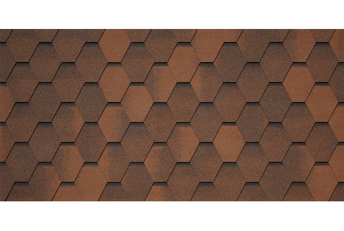 Битумная черепица TEGOLA VENETO marrone 423 (коричневый с отливом) изображение, анонсные картинки товара