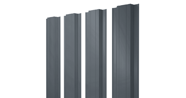 Штакетник Прямоугольный с прямым резом 0,5 Drap TX RAL 7024 мокрый асфальт изображение, анонсные картинки товара