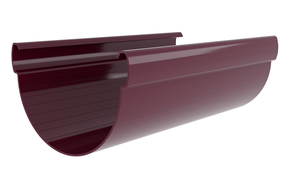 Желоб Дизайн 135 ПВХ Grand Line 3м бордо (RAL 3005) изображение, анонсные картинки товара