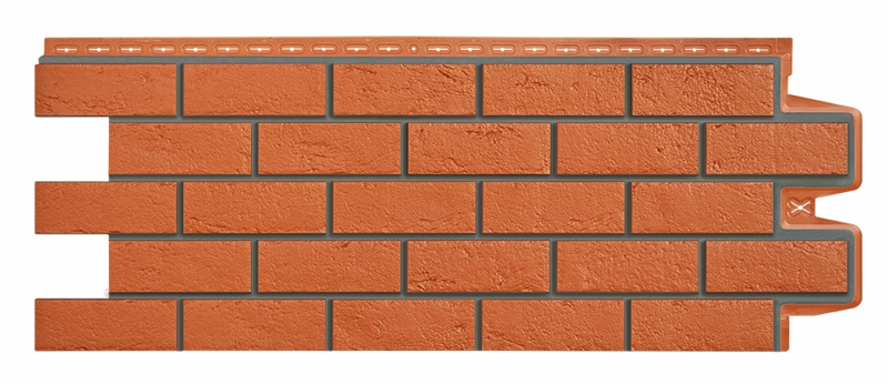 Фасадная панель Grand Line Состаренный кирпич Design терракотовый со швом RAL 7006 изображение, анонсные картинки товара