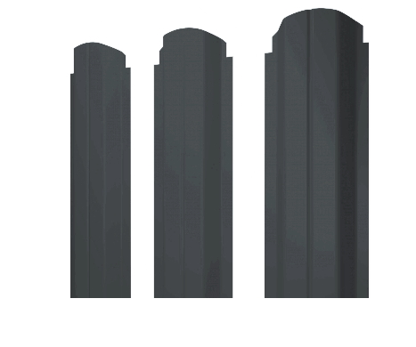 Штакетник П-образный А фигурный 0,45 PE-Double RAL 7016 антрацитово-серый изображение, анонсные картинки товара