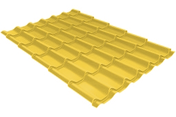 Металлочерепица модерн 0,45 PE RAL 1018 цинково-желтый изображение, анонсные картинки товара