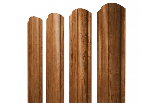 Штакетник Полукруглый Slim фигурный 0,45 Print Elite Golden Wood TwinColor изображение, анонсные картинки товара