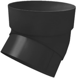 Колено трубы 45 град. ПВХ GL черное (RAL 9005) изображение, анонсные картинки товара