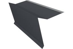 Планка ветровая для мягкой кровли 60х30х90 Фартук фронтонныйS5 0,5 GreenCoat Pural BT, matt RR 23 темно-серый (RAL 7024 мокрый асфальт) (2м) изображение, анонсные картинки товара