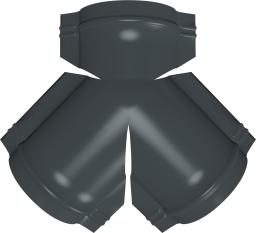 Тройник Y малого конька полукруглого Satin Matt TX с пленкой RAL 7016 антрацитово-серый изображение, анонсные картинки товара