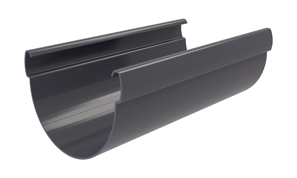 Желоб Дизайн 135 ПВХ Grand Line 3м графит (RAL 7024) изображение, анонсные картинки товара