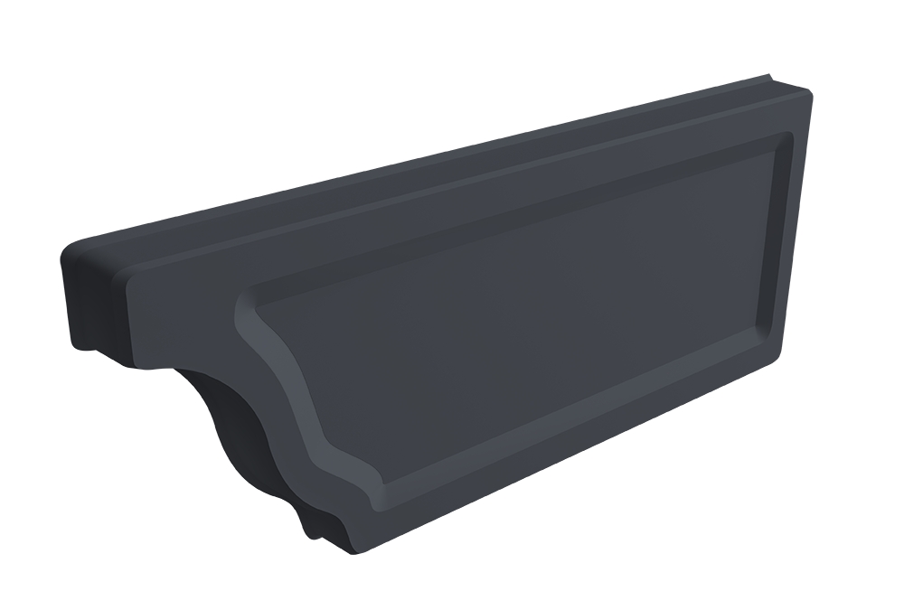 Заглушка желоба правая Vortex Project 210мм RAL 7024 мокрый асфальт изображение, анонсные картинки товара