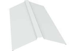 Планка конька прямоугольного 150х30х150 0,45 PE с пленкой RAL 9003 сигнальный белый (3м) изображение, анонсные картинки товара