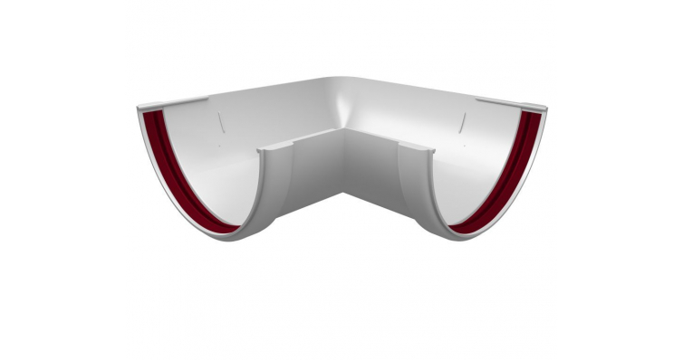 Угол желоба 90 град. универсальный ПВХ Grand Line белый изображение, анонсные картинки товара