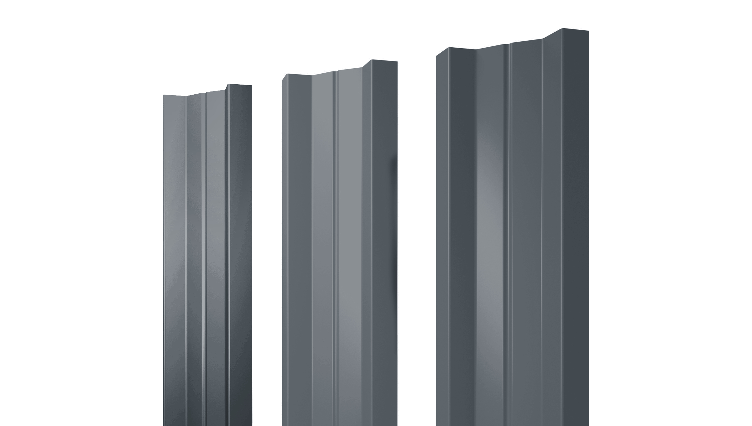 Штакетник М-образный В с прямым резом 0,5 PE RAL 7024 мокрый асфальт изображение, анонсные картинки товара