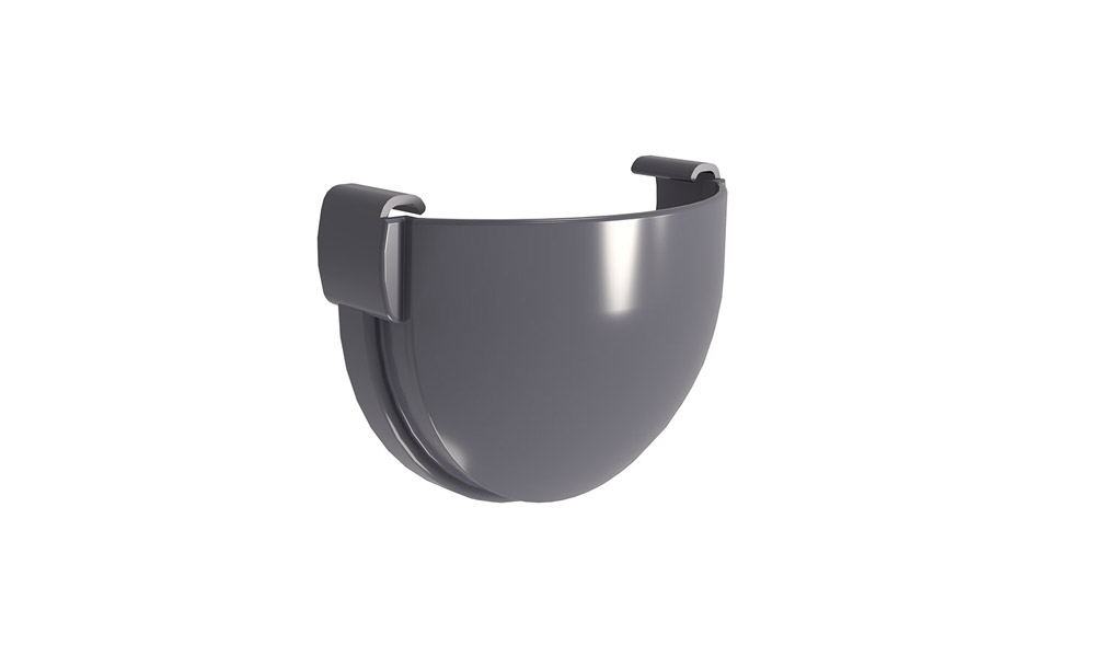 Заглушка желоба Дизайн 135 ПВХ Grand Line графит (RAL 7024) изображение, анонсные картинки товара