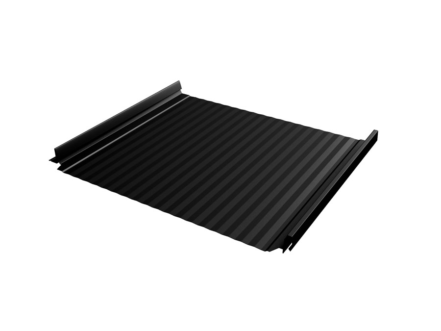 Кликфальц Pro Gofr Grand Line 0,5 GreenCoat Pural BT, matt с пленкой на замках RR 33 черный (RAL 9005 черный) изображение, анонсные картинки товара