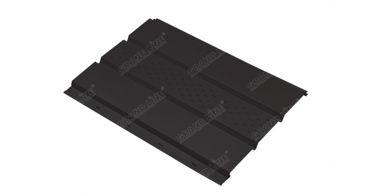 Софит металлический центральная перфорация 0,45 Drap с пленкой RR 32 темно-коричневый изображение, анонсные картинки товара