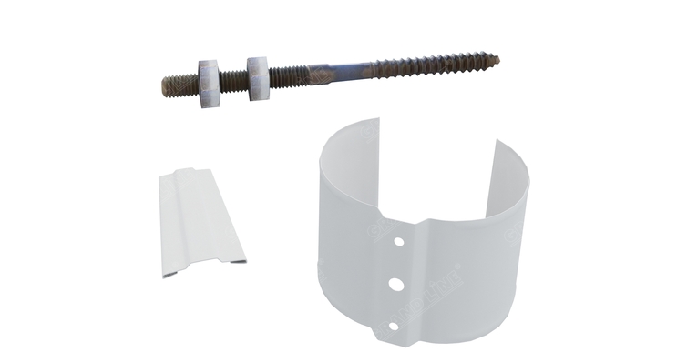 Кронштейн трубы на кирпич 100мм RAL 9003 сигнальный белый изображение, анонсные картинки товара